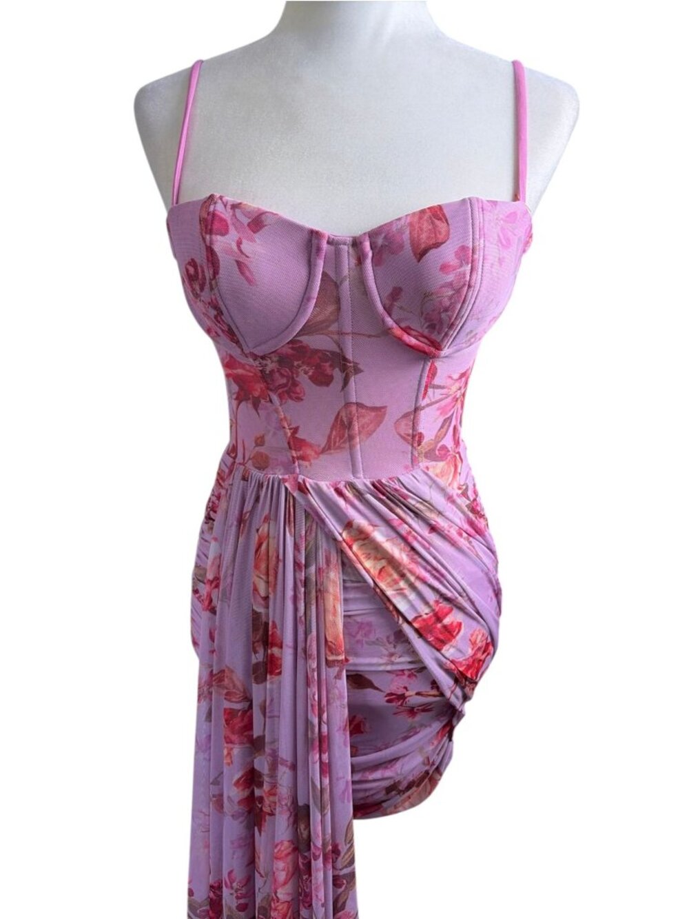 PatBo floral haze bustier mini dress SZ 2 Wedding Guest Look Cocktail Dress - Picture 3 of 15